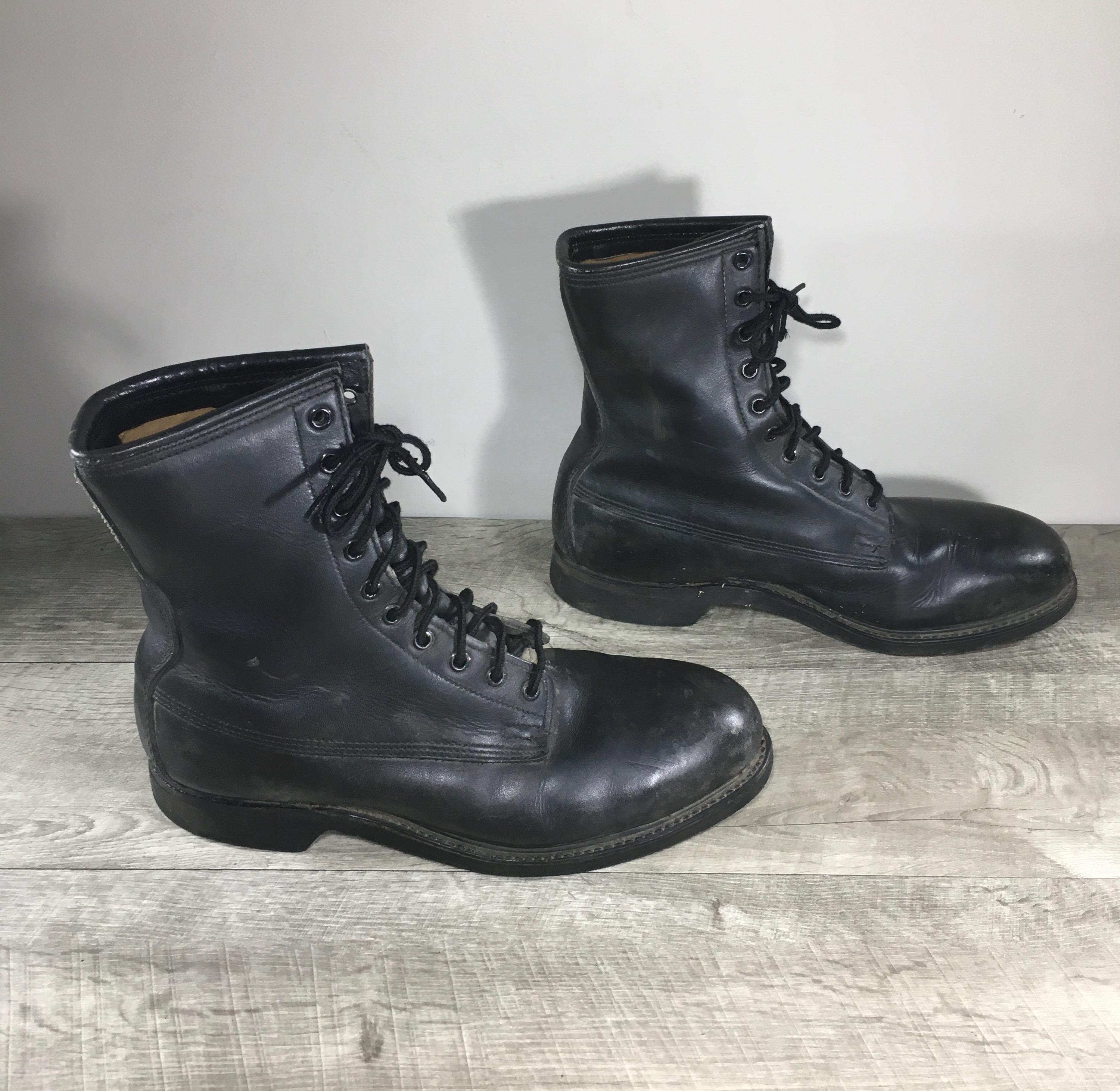 ヴィンテージ ブーツ Distressed Punk Biker Boots Vintage 80s Combat Mens Work Steel Toe Punk Grunge Goth Black