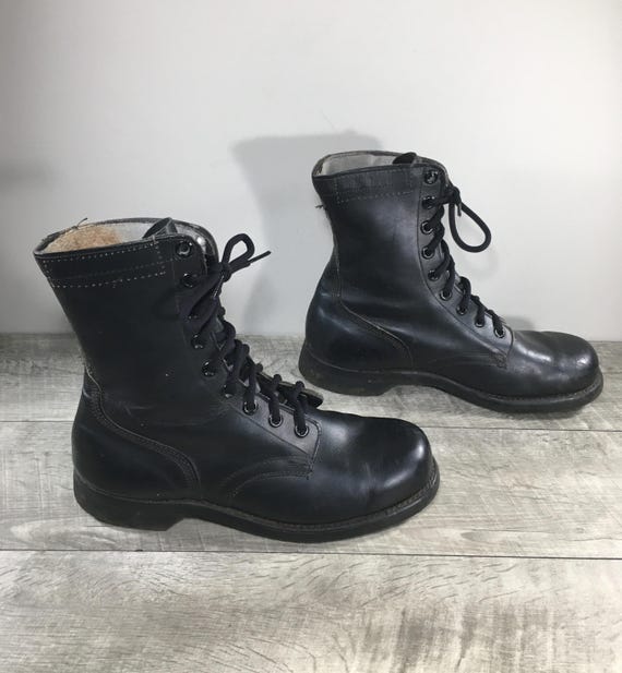 Vietnam War Era 7-66 Military Mens Boots Black Leather 