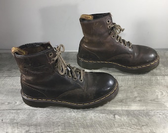 Vintage Dr. Martens 1460 Ben Crazy Horse England Leather Combat Mens Boots Size UK 8 US 9 Made in England