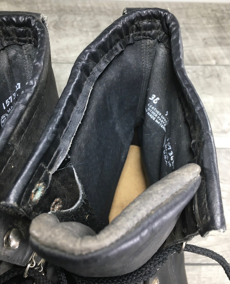 Vintage Sport Upland Work Mens Hunting Black Leather Soft Toe Boots ...