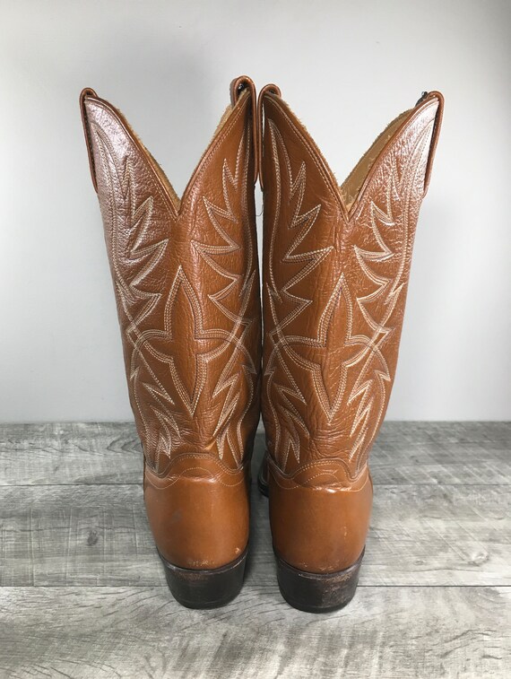 Vintage Dan Post Cowboy Western Brown Soft Leathe… - image 6