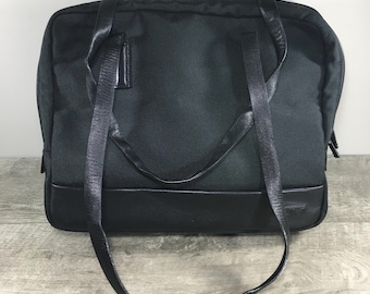 TUMI Nappa Black Leather Shoulder Messenger Business Computer Bag Purse Handbag