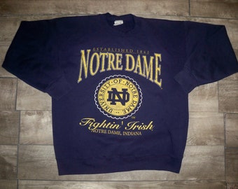 Vintage Notre Dame Football Fighting Irish Nutmeg Sweatshirt Made in USA Size XLarge XL