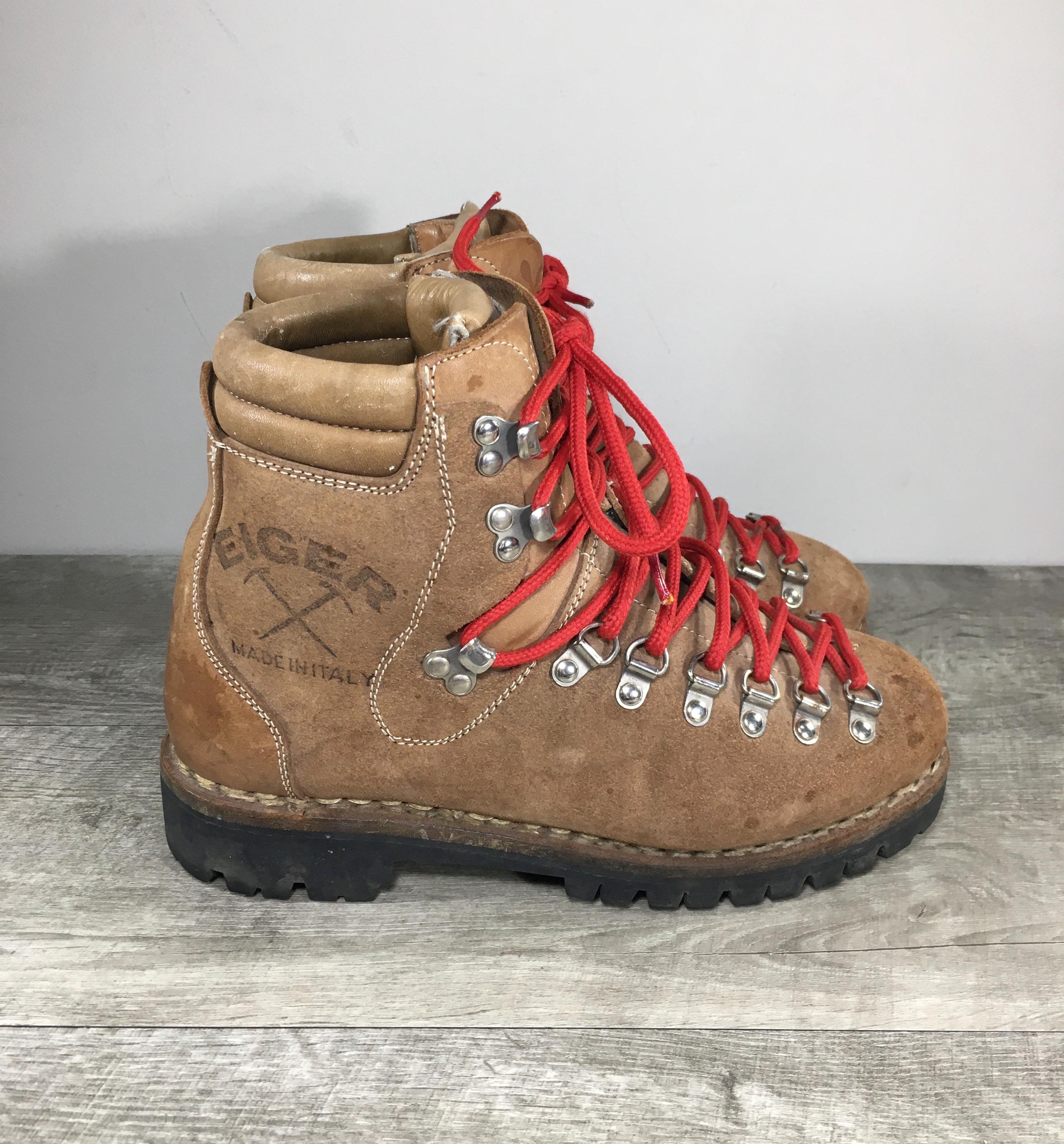 ✅ VINTAGE Genuine Leather Outdoor Hiking Boots Shoes Non-Marking Outsole Red ? VINTAGE ITALIAN HIKING BOOTS Women main image 3