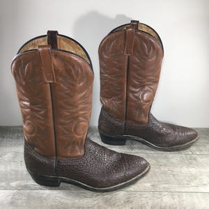 Vintage Union Made Cowboy Western Brown Leather Biker Motorcycle Men’s Soft Toe Boots Size 13 Made in USA