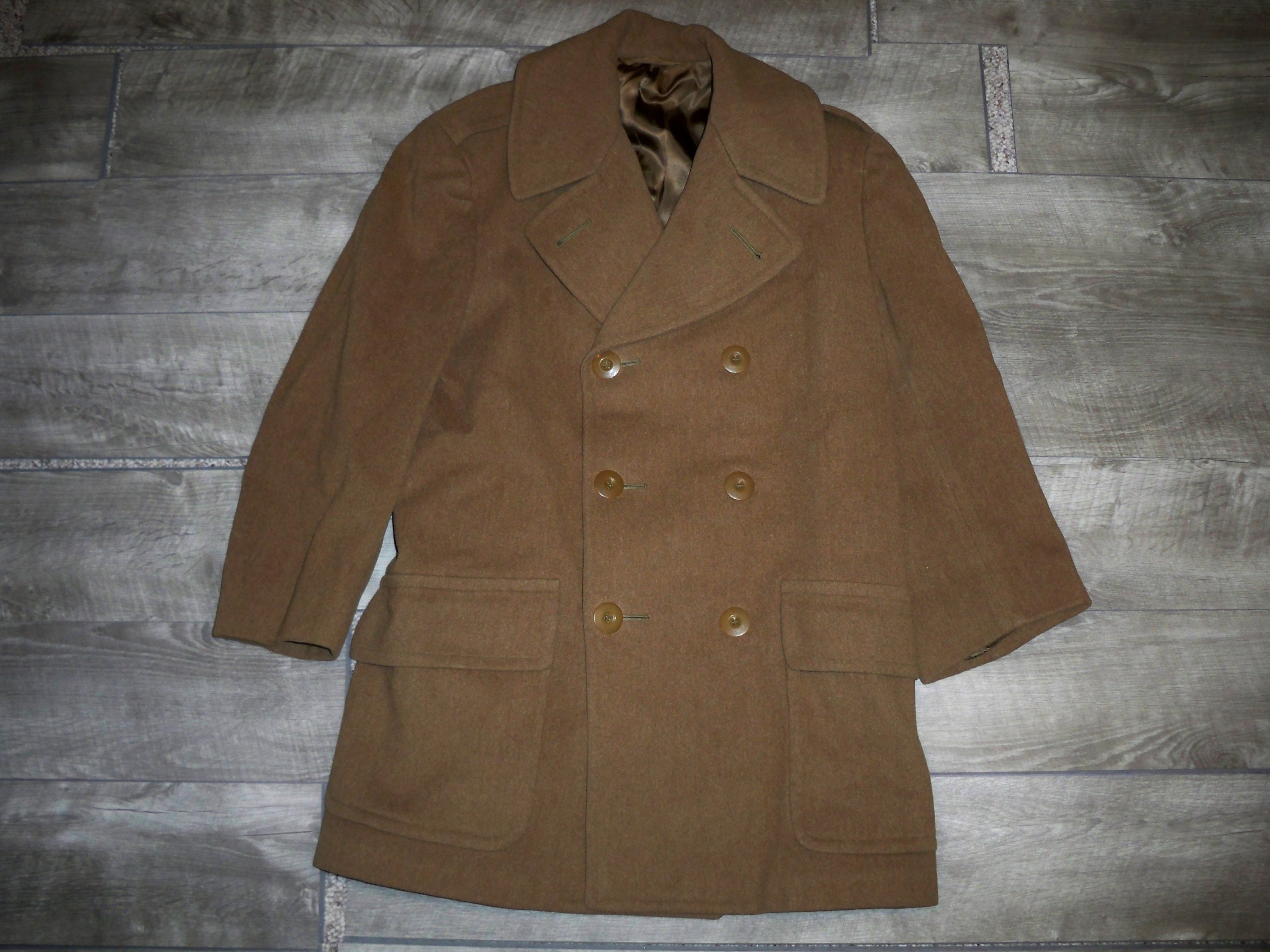 Vintage 40s WWII US Army Usaaf Od Wool Mackinaw Pea Coat Mens | Etsy