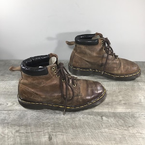 Vintage Dr. Docs Martens Doc 1460 Brown Leather Lace Up Soft Toe Men’s Boots Size UK 8 US 9 Made in England