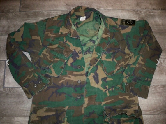 Vintage US ARMY Vietnam Era Rip-stop Uniform Camouflage Camo