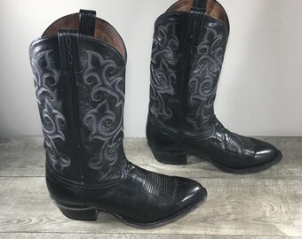 Mezcalero Men’s Black Leather Ankle Boots Western Handmade Size 10 Medium Mezcalero® Men main image 4