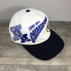 Vintage 1996 NFC Champions Green Bay Packers Sports Specialties Pro Line Snapback Hat Cap Shadow Adjustable Size White