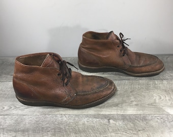 Hudson’s Bay Herter’s Moc Toe Chukka Hiking Hunting Work Boots Vintage Size 10 Made in USA