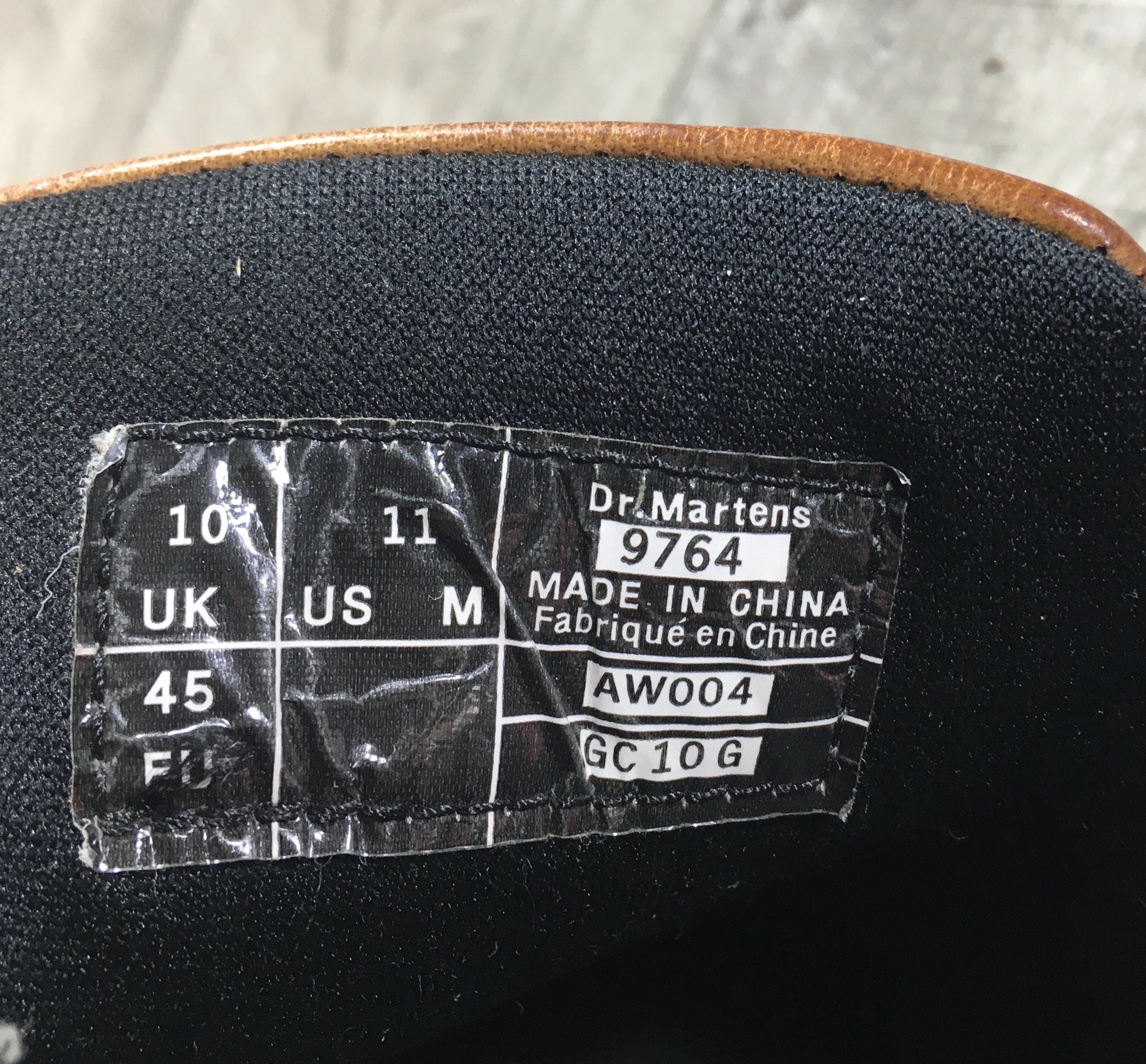 最終値下げDr.Martens 廃盤モデル　和柄　UK4 Vintage Dr. Martens Chunky 9764 Oxford Brown Leather Shoes Mens