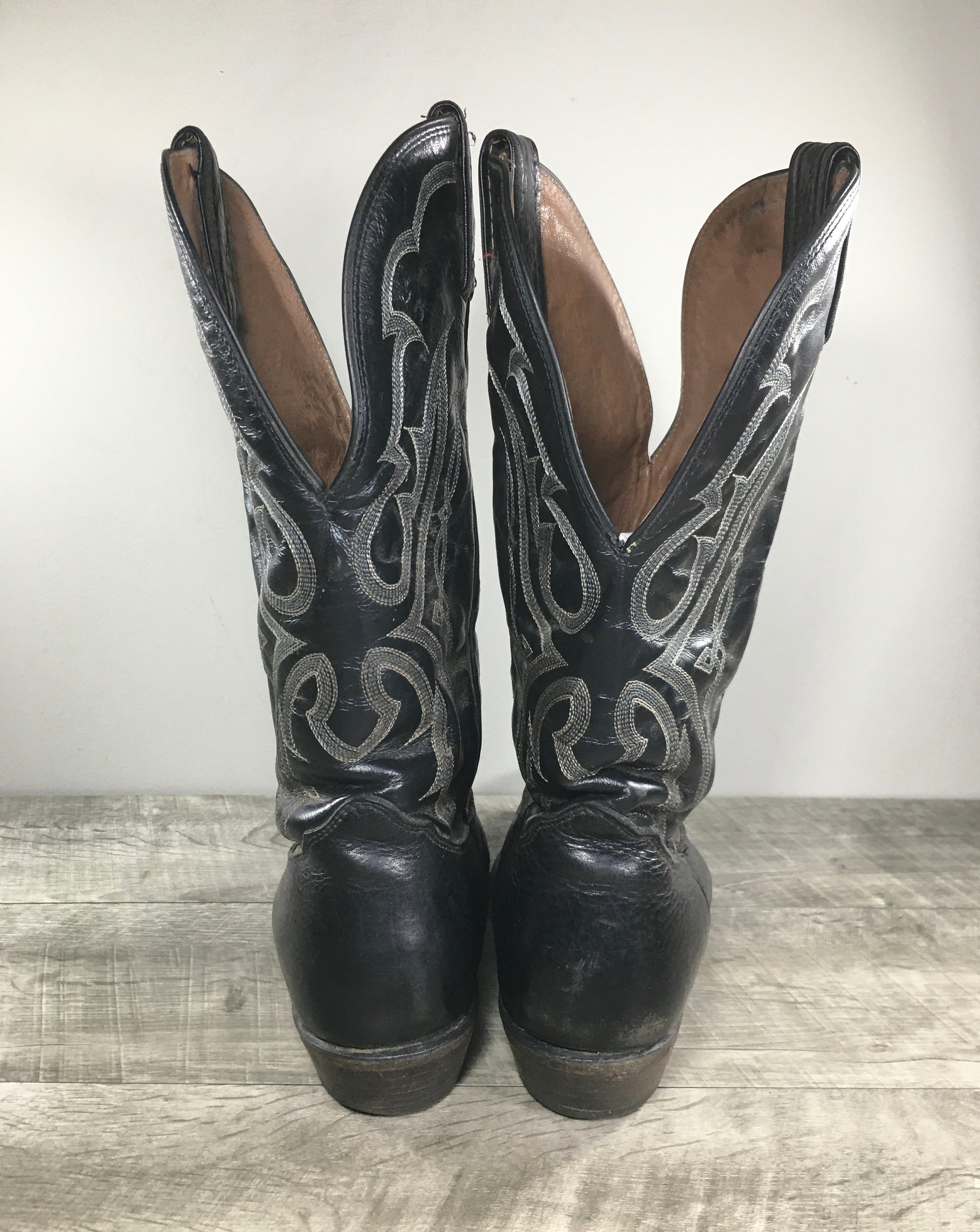 NOCONA Vintage Black Leather Western Cowboy Boots Men size 9.5 B Texas il_fullxfull.5871141698_fh5v.jpg main image 2