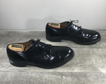 Vintage-Armee ASU US Army Deck aus schwarzem Leder Internationaler Schuh Co Oxfords Herren Vtg Größe 8.5 breit Made in den USA