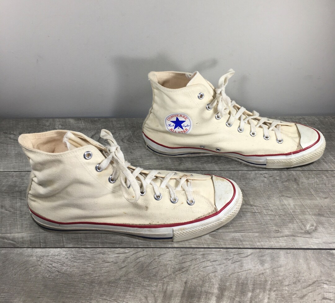 Vintage CONVERSE Chucks All Star Tan Canvas High Top Men's - Etsy