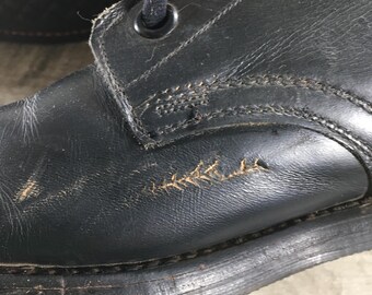 Vietnam War Era 7-66 Military Mens Boots Black Leather  display picture 3
