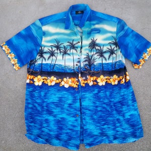 Vintage Royal Creation Hawaiian Short Sleeve Rockabilly Print Surf Mens Shirt Size XLarge XL Made in USA