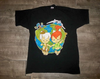 Vintage Hanna-Barbera Flintstones Bam Bam Pebbles T-shirt Tee Men's Made in USA Size Large