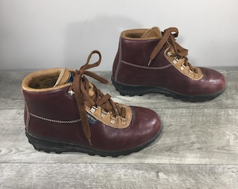 Women’s Vasque 7536 Sundowner Skywalk Gore-Tex Hiking Burgundy Leather Boots Size 6.5 Medium Made in Italy