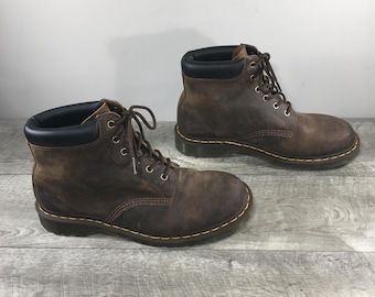 Dr. Martens 939 Ben Crazy Horse Brown Leather Combat Men’s Boots Size UK 9.5 US 10.5 Grunge Punk Goth