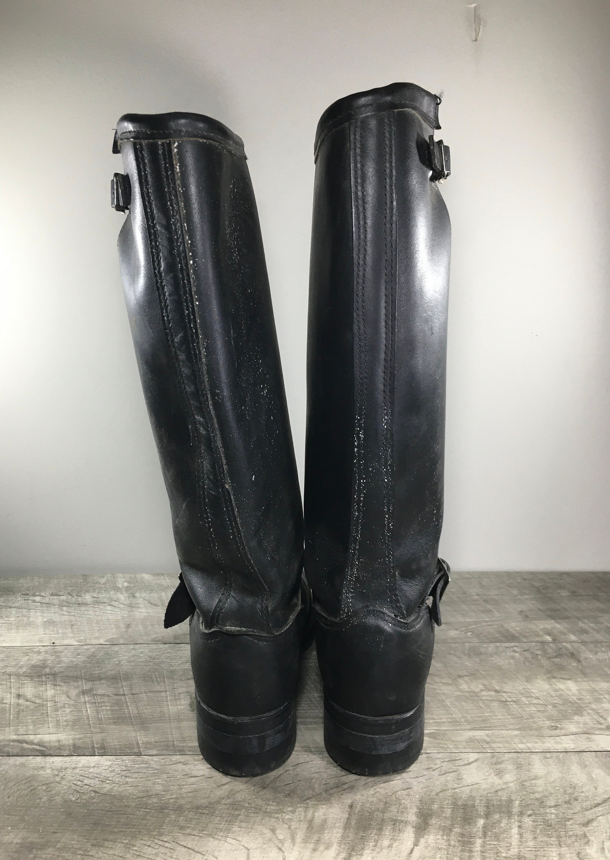 Vintage Black Leather Harness Motorcycle Riding Engineer 