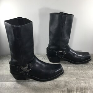 Vintage Code West Motorcycle Mens Leather Harness Engineer Biker Soft Toe Boots Size 13 Medium Made in USA