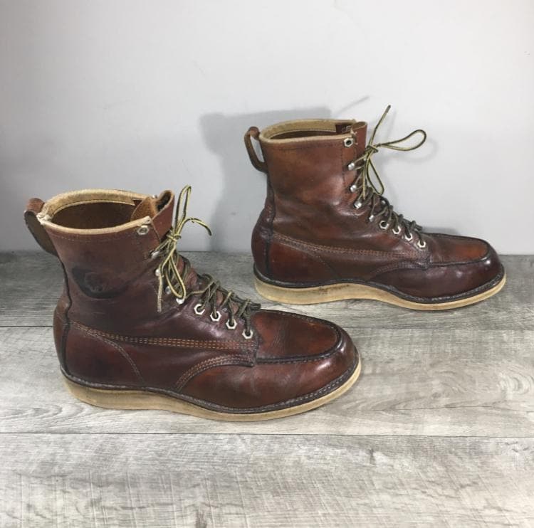 Vintage Chippewa Crepe Sole Work Sport Hunting Brown Leather Soft