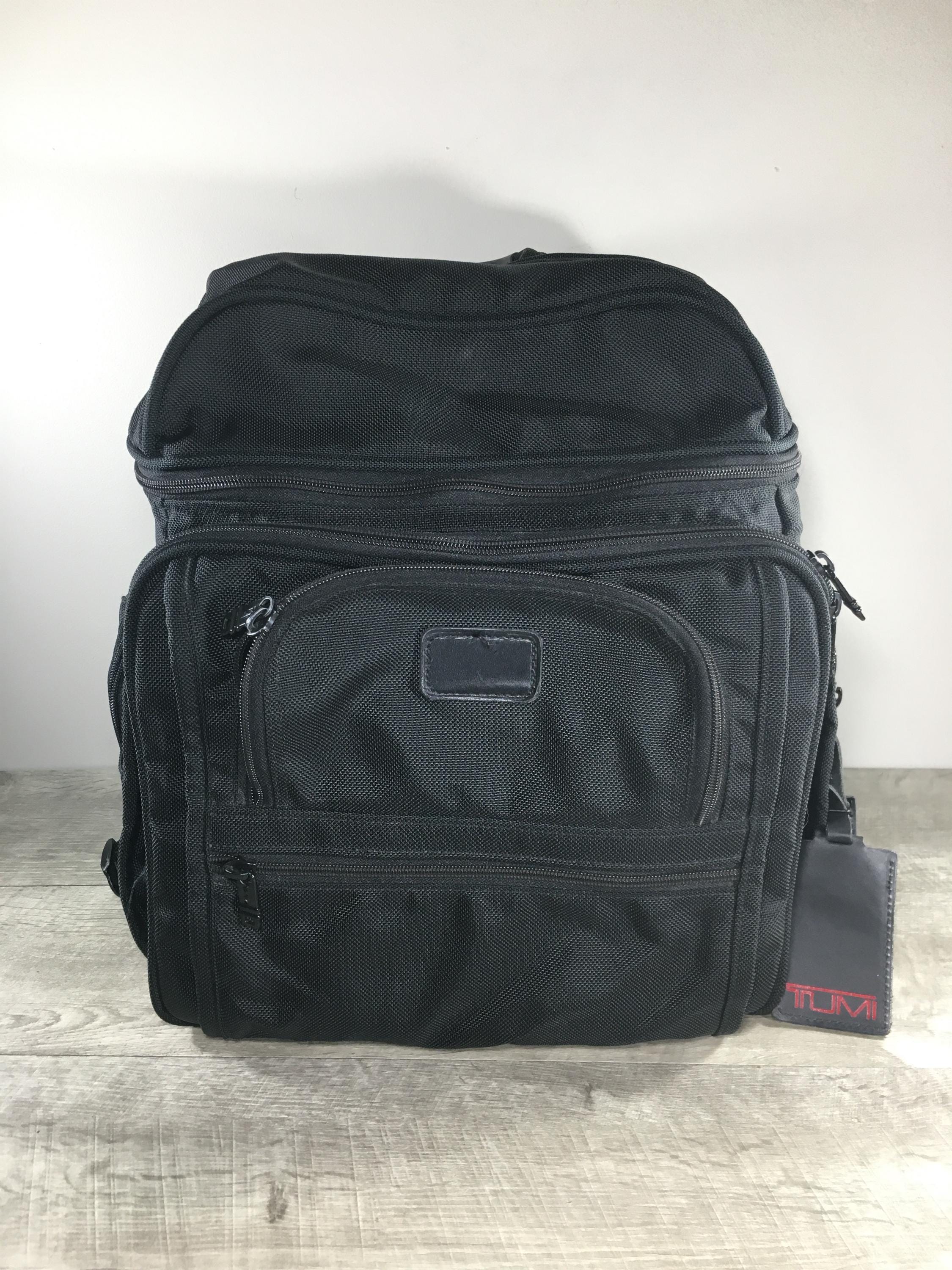 Tumi Vintage Backpack TUMI Black Leather Backpack Laptop Case