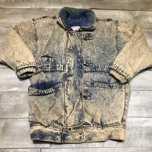 Paris Sport Club Barn Trucker Workwear Denim Jean Womens Jacket Vintage Size Medium Made in Macau