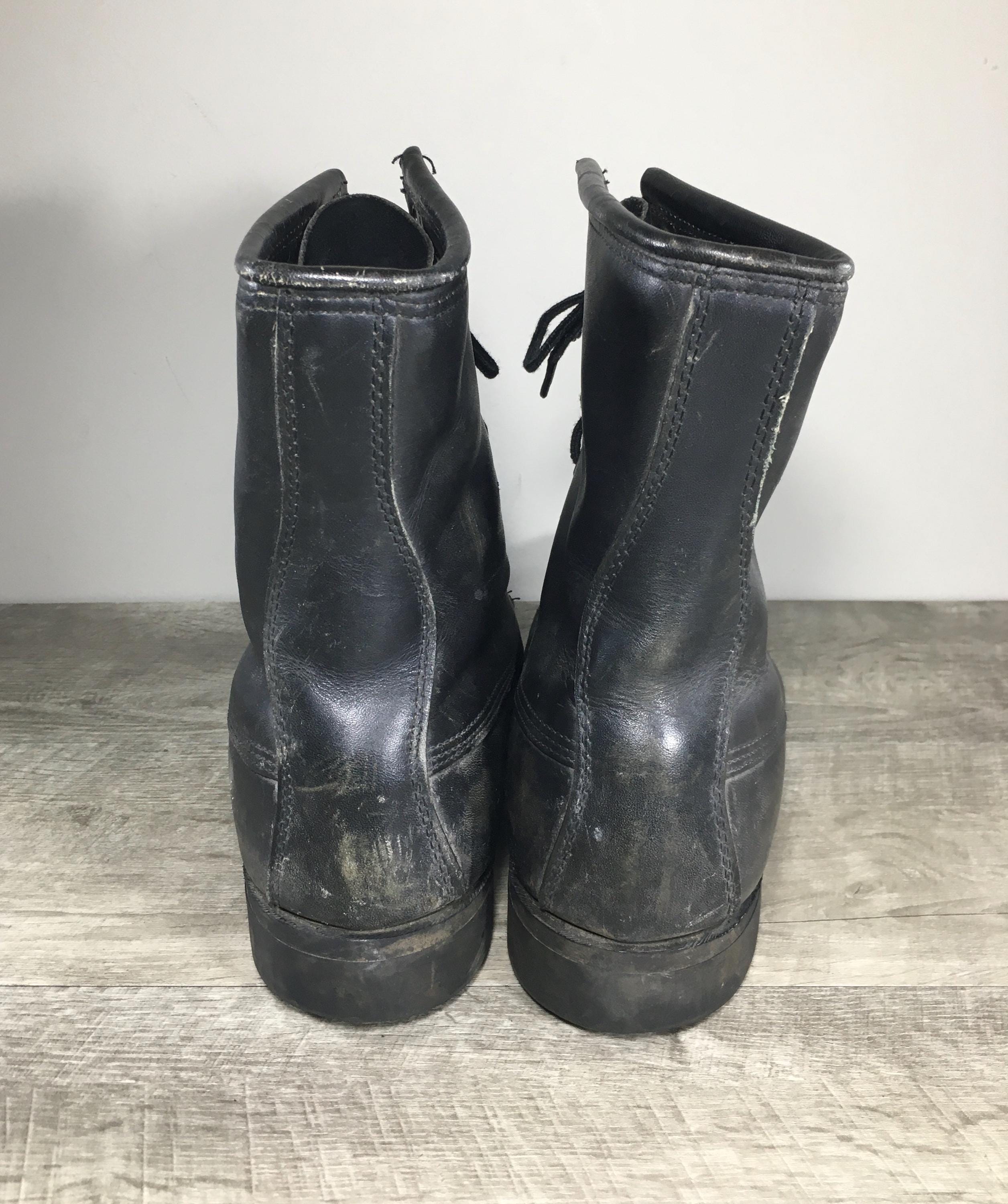 ヴィンテージ ブーツ Distressed Punk Biker Boots Vintage 80s Combat Mens Work Steel Toe Punk Grunge Goth Black