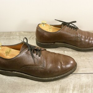 Vintage Made in USA Union Made Brown Leather Oxford Soft Toe Foreman Men&#39;s Lace Up Shoes Size 12