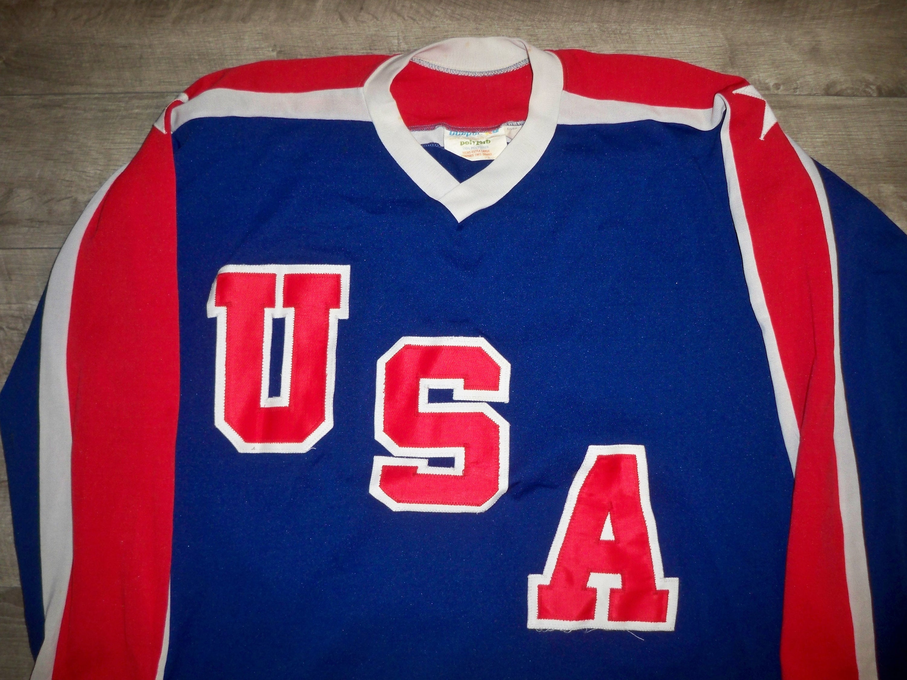 Maillot De Hockey Vintage Team USA Cooper Taille XL - Tout Cousu - Officiellement Licencié - Occasion
