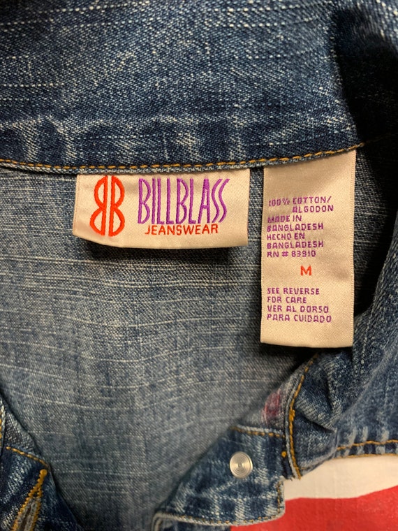 Vintage Bill Blass Hand Painted Denim Jean Trucke… - image 4