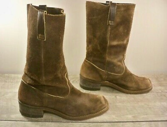 Vintage Brown Suede Leather Campus Chunky Platform
