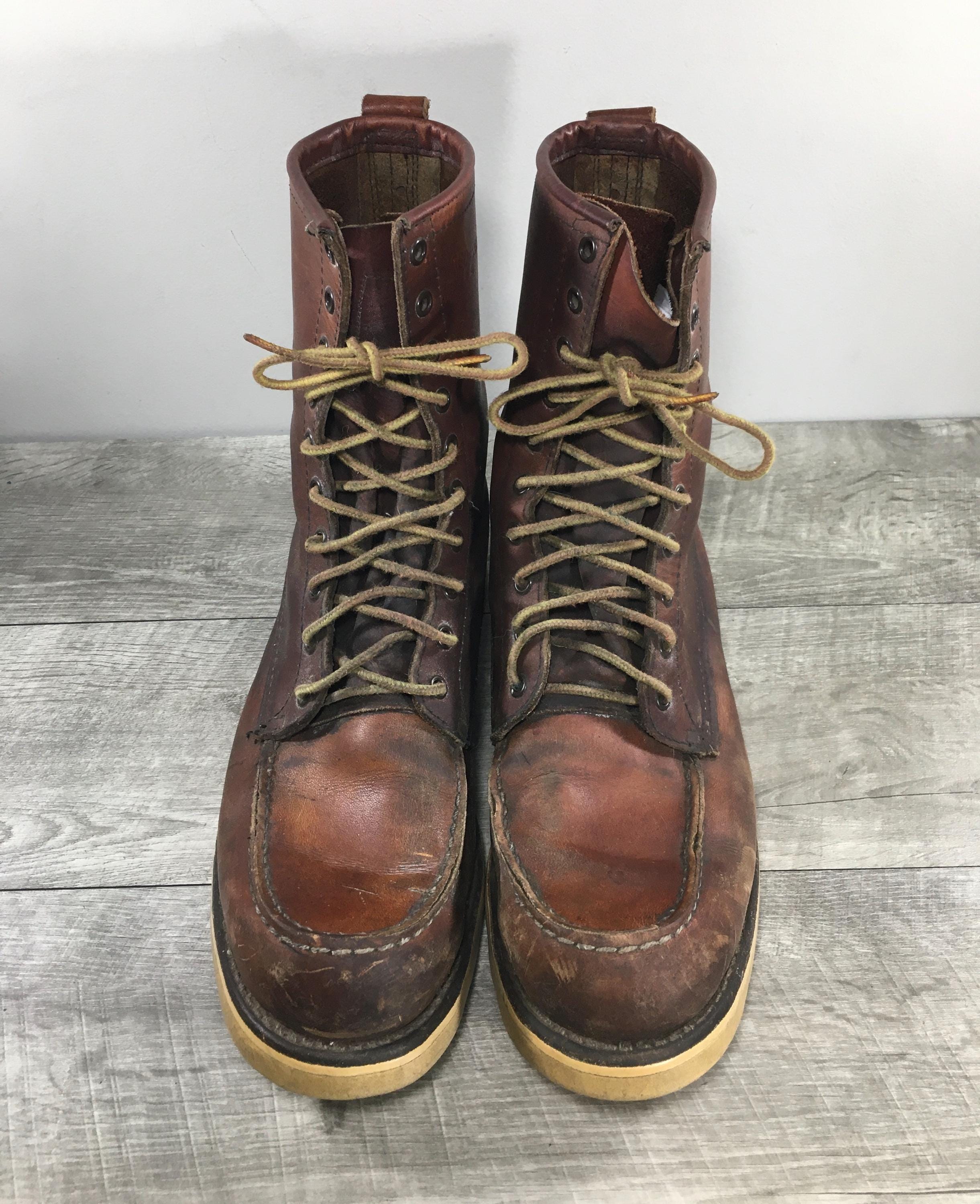 Vintage Red Wing Irish Setter 877 8-inch Moc Toe Brown Leather