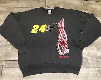 Sudadera vintage Jeff Gordon #24 DuPont NASCAR Racing, cuello redondo, talla XL, fabricada en EE. UU.