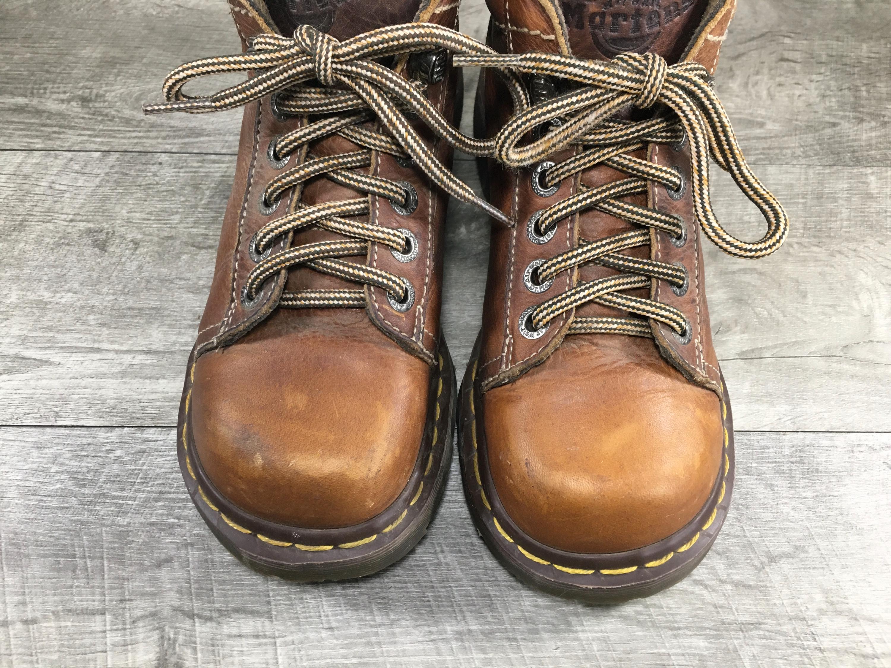 VTG Made in England 90\'s Chunky Dr. Martens Brown Leather Boots Size US 10 Rare vintage 90s Dr. Martens brown chunky platform leather  main image 3