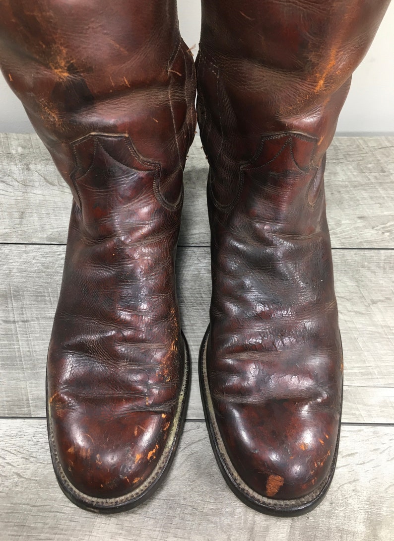 Vintage WWII WW2 Era Russet Leather Mens Motorcycle Biker Riding Soft