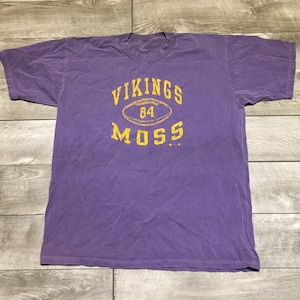 Vintage Minnesota Vikings Hall of Fame Randy Moss Purple Tshirt Tee Shirt Football Size Xlarge
