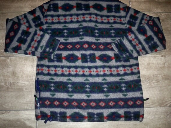 Vintage Eddie Bauer 1/4 Zip Fleece Pullover Hoodie Men's Indian