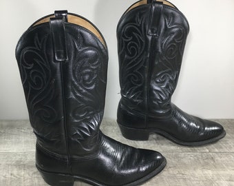Leder Stiefelette Biker Boots - Echtleder Western Stiefel - Schwarz - Größen 39-46