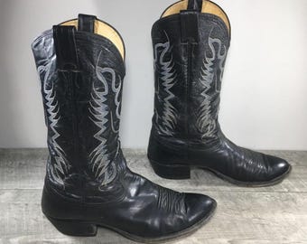 Vintage Nocona 22997 8436 Leather Cowboy Western Pull on  display picture 1