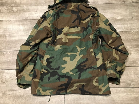 Vintage 1980s US Army Camo Parka Cold Weather Jacket Golden