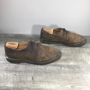 Vintage Dr. Martens Doc D7298 Derby Brown Leather Mens Oxfords Shoes Made in England Size UK 11 US 12