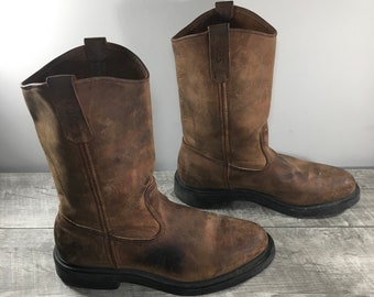 Vintage Red Wing 1105 Supersole Mens Leather Soft Toe Pull on Motorcycle Boots Size 8.5 Made in USA Etsy