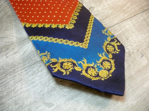 Gianni Versace Vintage Gold Medusa Silk Neck Tie … - image 3