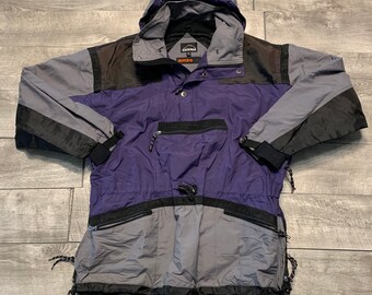 vintage Gelande Microlite Anorak violet et gris veste à capuche pour hommes, grande taille