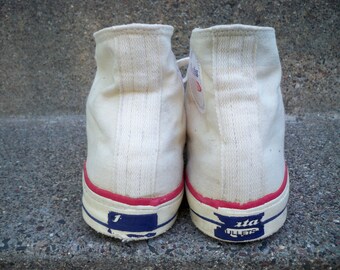 Vintage Bata Bullets Made in USA High Top Men's Tan Canvas Hipster