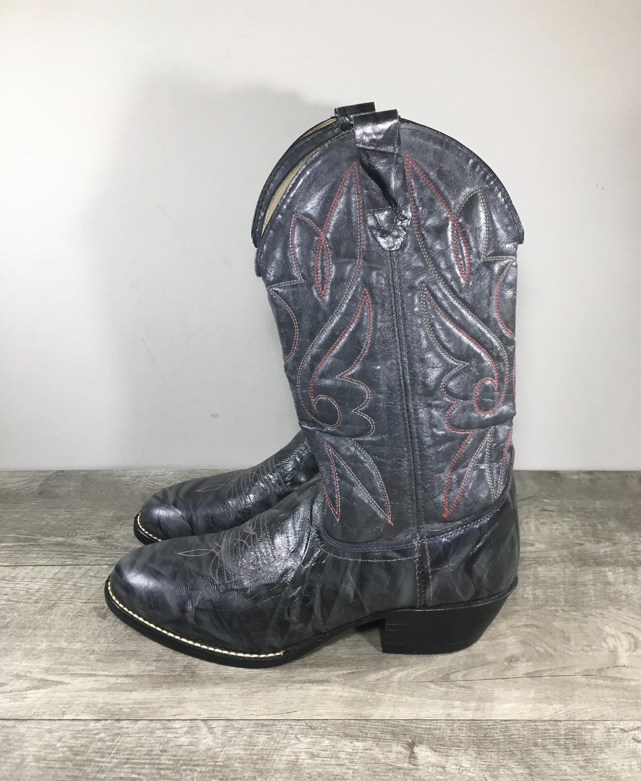 Acme Dingo? Cowboy Western Gray and Black Leather Motorcycle 