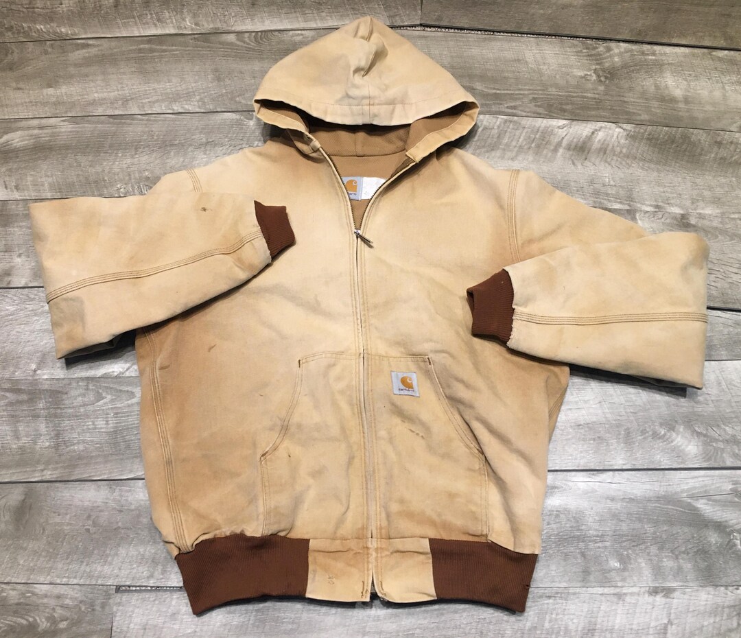 Vintage Carhartt J03BRW Sunkissed Duck Brown Canvas Thermal Mens